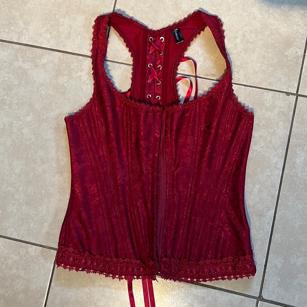 Brocade racer back corset